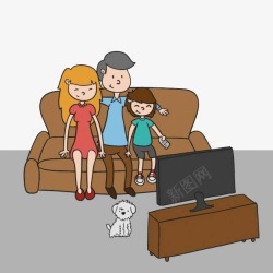 爸爸看电视一家人看电视高清图片