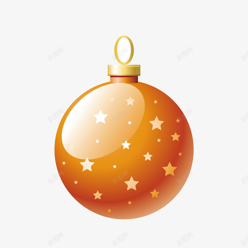 圣诞小球png免抠素材_新图网 https://ixintu.com 圣诞树 圣诞节 打孔小球 橘色小球 立体小球