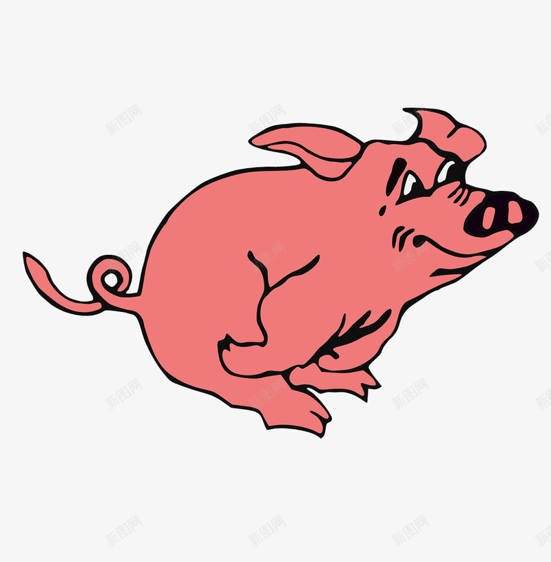 粉红色的小胖猪png免抠素材_新图网 https://ixintu.com PNG 卡通 小猪 粉红色