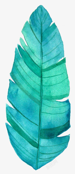 水粉绿色植物树叶创意图素材
