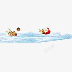 雪地里的圣诞老人在雪地里游泳的圣诞老人高清图片