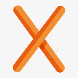 大写字母X卡通橘色立体字母X高清图片