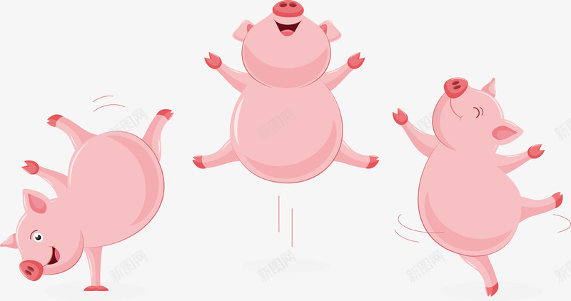 三只粉红色的小猪矢量图eps免抠素材_新图网 https://ixintu.com 小猪 小猪png 小猪矢量图 粉色 粉色的猪 矢量图