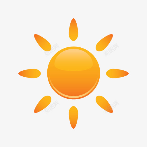 太阳图标png_新图网 https://ixintu.com 卡通 天气 气候 气温 气象 风雨气温图