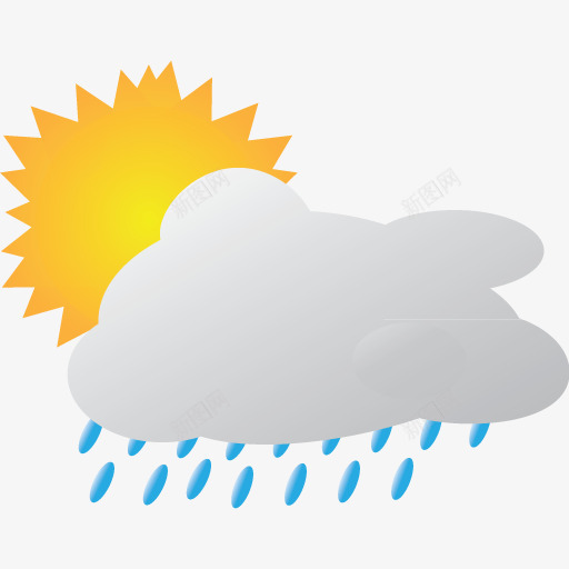 阳光明媚的雨天气greyweathericons图标png_新图网 https://ixintu.com Rain Sunny weather 天气 阳光明媚的 雨