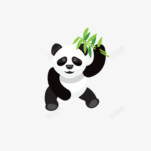 熊猫矢量图ai免抠素材_新图网 https://ixintu.com 中国 保护动物 熊猫 矢量图