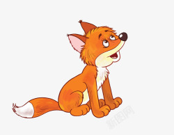 橘黄色狐狸卡通版的小狐狸高清图片