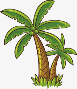 椰子树手绘矢量图素材