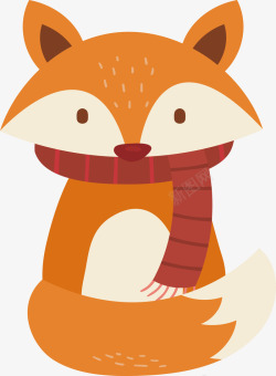 暖冬狐狸橘色冬日小狐狸矢量图高清图片