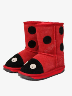 毛绒靴子红色雪地靴高清图片