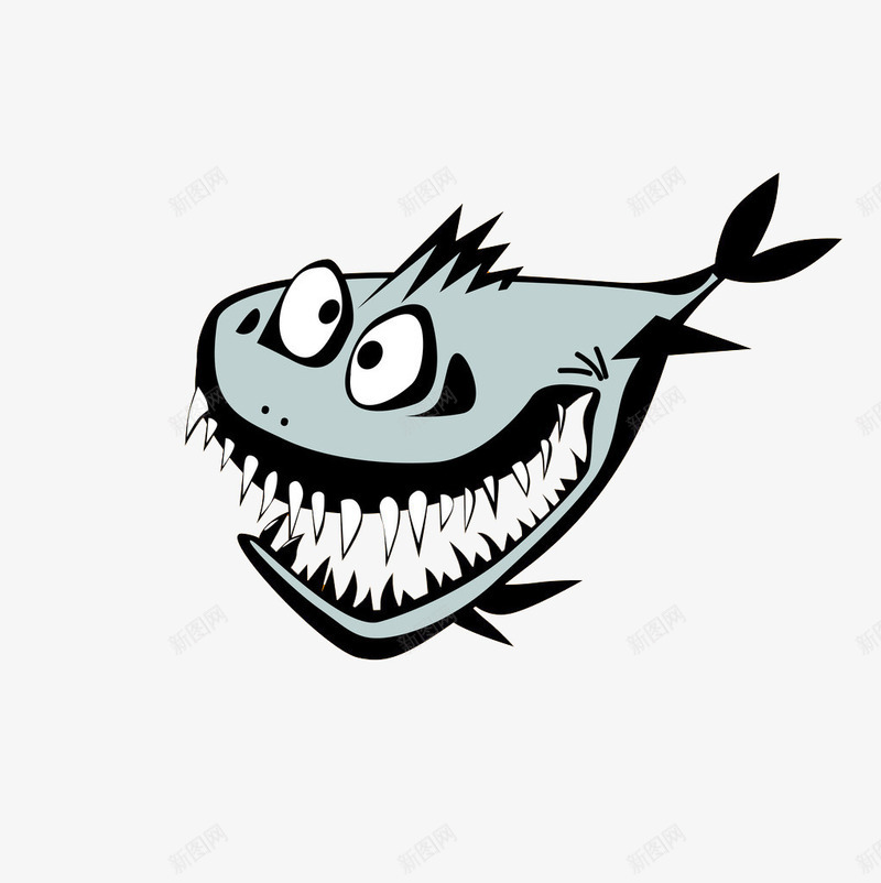 卡通凶恶鲨鱼png免抠素材_新图网 https://ixintu.com 凶恶 卡通动物 大海 鲨鱼