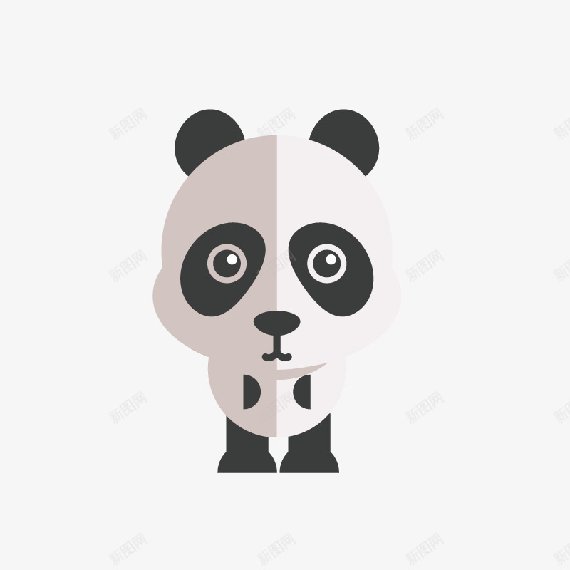 简笔手绘可爱熊猫png免抠素材_新图网 https://ixintu.com 动物 可爱的 国家级保护动物 大熊猫 手绘 眼睛 耳朵