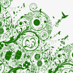 左下角装饰绿色装饰花纹高清图片