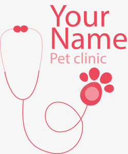 诊所logo红色宠物诊所LOGO图标高清图片