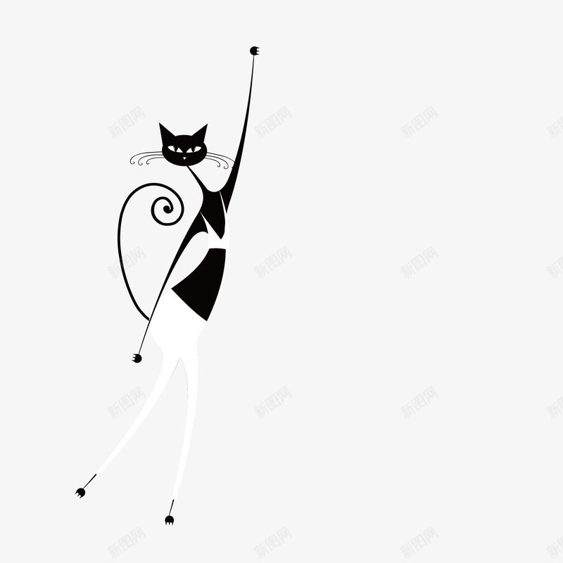 跳舞的猫咪png免抠素材_新图网 https://ixintu.com png图形 png装饰 动物 卡通 手绘 猫咪 装饰