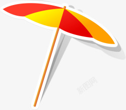 夏日雨伞遮掩伞矢量图素材