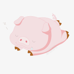 睡觉的小猪矢量图素材