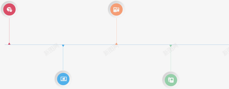 线条圆块流程图png免抠素材_新图网 https://ixintu.com 办公 圆块 步骤 流程图 线条