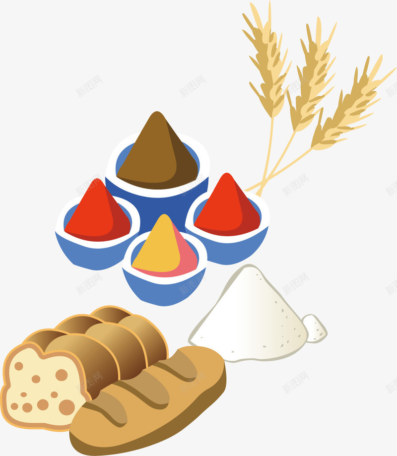 创意面粉食品图png免抠素材_新图网 https://ixintu.com 健康 小麦 面包 面粉 食品