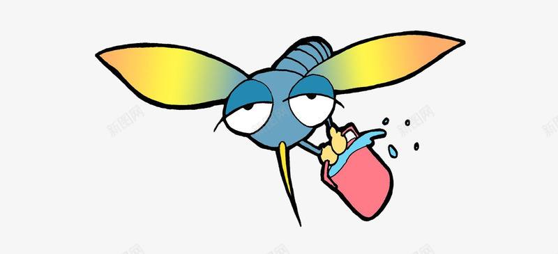 卡通小蚊子png免抠素材_新图网 https://ixintu.com 卡通昆虫 小蚊子 提水 野外