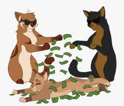 卡通富豪金钱和猫矢量图高清图片