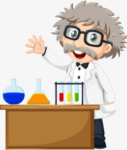 戴眼镜的化学老师卡通装饰高清图片