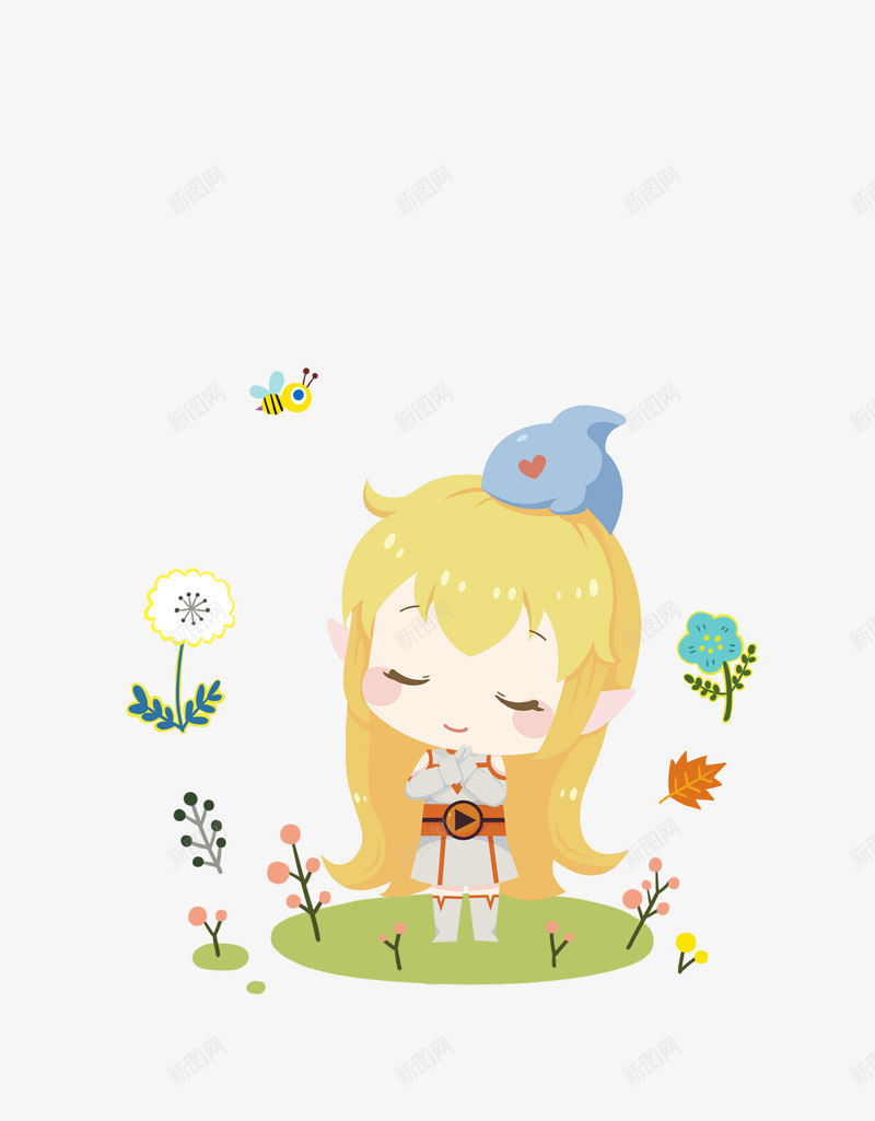 小女孩造型植物卡通花朵png免抠素材_新图网 https://ixintu.com 卡通 女孩 植物 花朵 造型