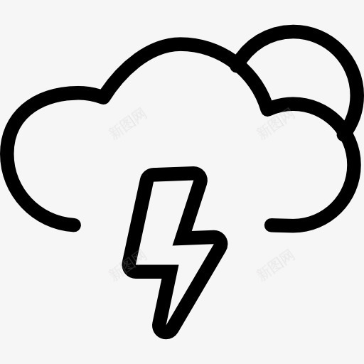 电风暴和射线轮廓图标png_新图网 https://ixintu.com 云 光 天气 暴风雨 电 螺栓 轮廓 风暴