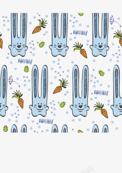 可爱小兔花纹背景素材