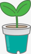 绿色卡通花盆植物图标图标
