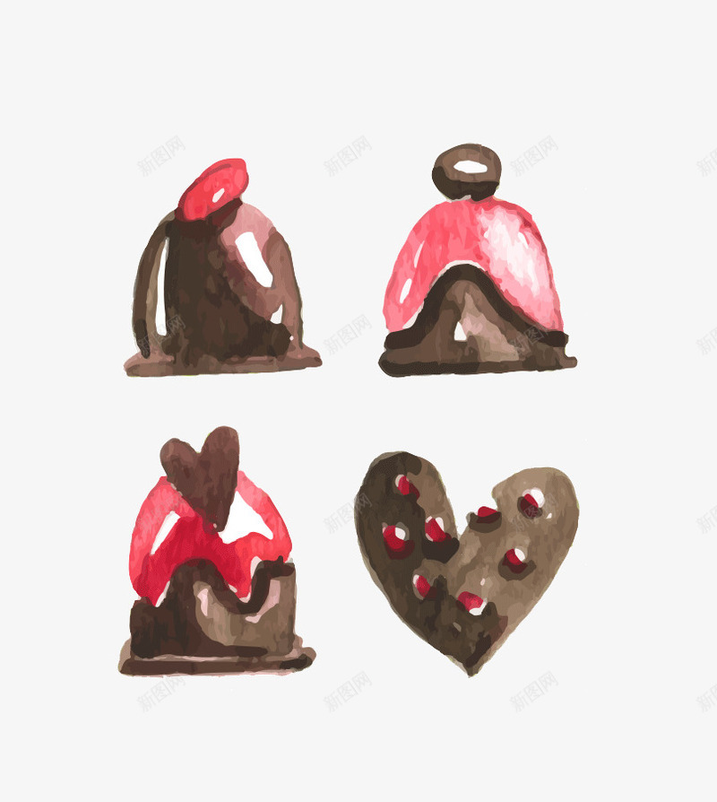 巧克力png免抠素材_新图网 https://ixintu.com 卡通巧克力 巧克力素材 手绘素材 矢量心型 食物