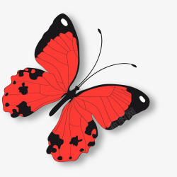 红色的蝴蝶昆虫矢量图素材