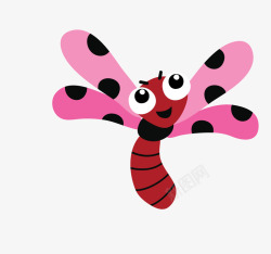粉色可爱的卡通蜻蜓素材