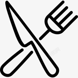 刀和叉交叉的刀和叉图标高清图片