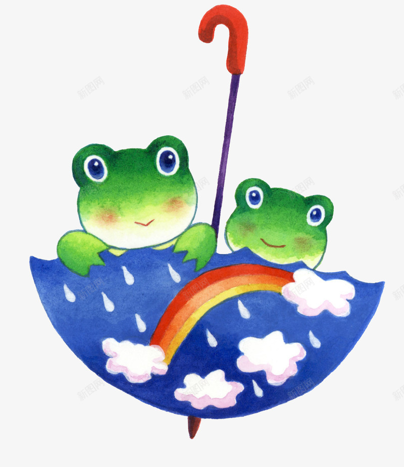 彩绘坐在雨伞上的青蛙png免抠素材_新图网 https://ixintu.com 彩绘 雨伞 青蛙