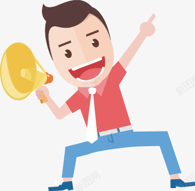 放声器png免抠素材_新图网 https://ixintu.com 卡通 喇叭 男