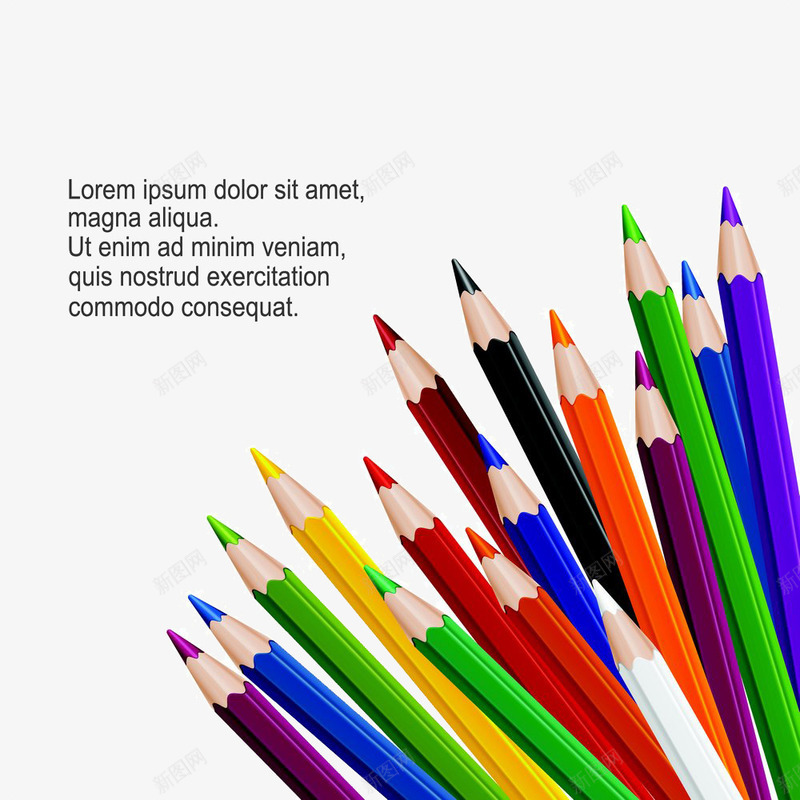 彩色铅笔背景png免抠素材_新图网 https://ixintu.com 彩色 文案 装饰图案 铅笔