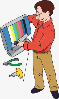 修理电视机素材