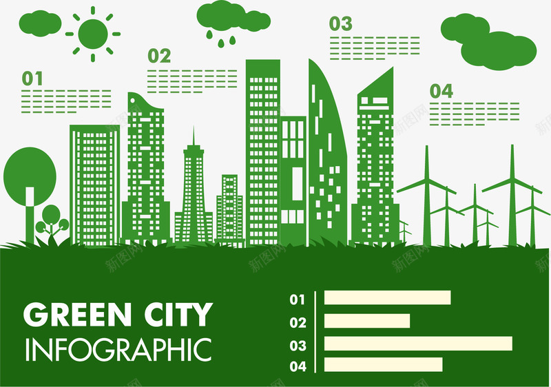 扁平绿色城市png免抠素材_新图网 https://ixintu.com 城市建设 扁平 目录 绿色 绿色城市