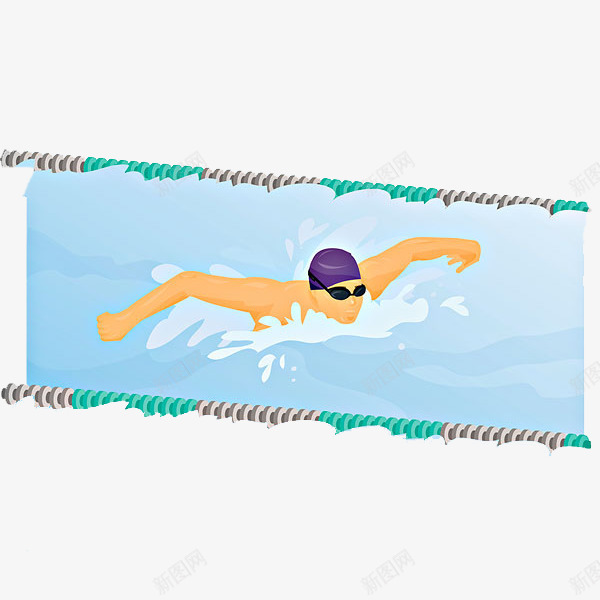 帅气的男人png免抠素材_新图网 https://ixintu.com 卡通 帅气的 手绘 泳池 游泳 游泳人 男人 简笔 绳子