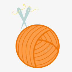 橘色小球毛线球高清图片