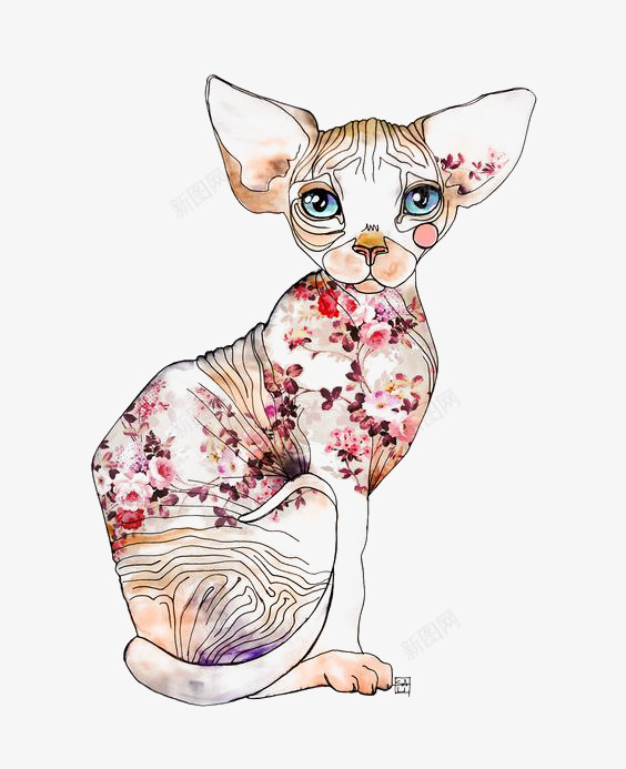 手绘暹罗猫png免抠素材_新图网 https://ixintu.com 卡通猫咪 可爱猫咪 宠物猫 暹罗猫 猫咪 猫咪插画