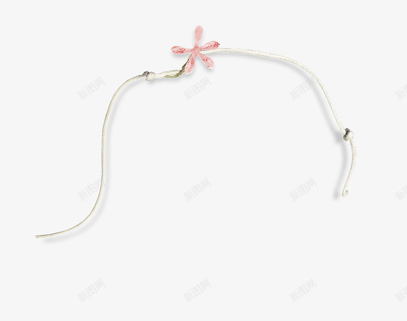 白绳装饰png免抠素材_新图网 https://ixintu.com 手绳 细绳 绳子 花卉