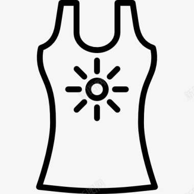 女人衬衫与太阳图标图标