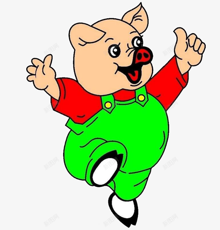 高兴的小猪png免抠素材_新图网 https://ixintu.com 三只小猪 动物 卡通 小猪 手绘 高兴