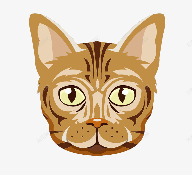 棕色猫咪卡通动物免费png免抠素材_新图网 https://ixintu.com 动物 卡通 眼睛 素材