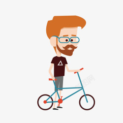 骑单车男子卡通装饰人物介绍海报骑单车高清图片