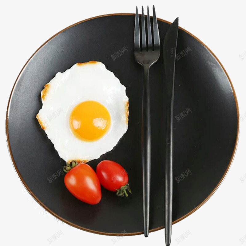 黑色餐具鸡蛋简约家用陶瓷盘子png免抠素材_新图网 https://ixintu.com 陶瓷 餐具 鸡蛋 黑盘子 黑色