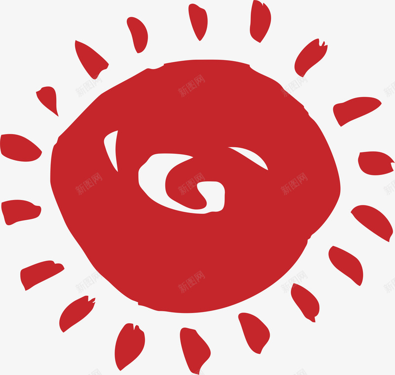 红色太阳png免抠素材_新图网 https://ixintu.com 卡通 太阳 太阳光 太阳花 早上的太阳 早晨的太阳 红色