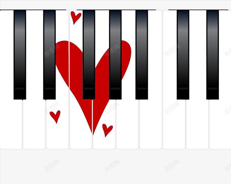 手绘黑白红心钢琴键png免抠素材_新图网 https://ixintu.com 乐器 琴键 红心 钢琴 钢琴键 音乐 黑白手绘 黑白钢琴键